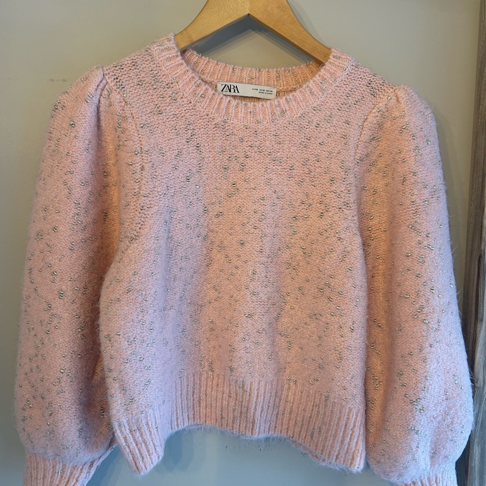 Zara Soft Pink Crew Neck Sweater
